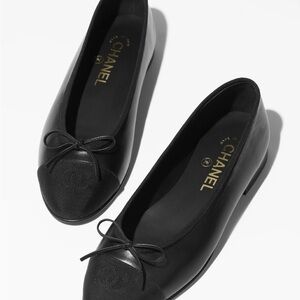 Chanel Black Leather Women's Shoes